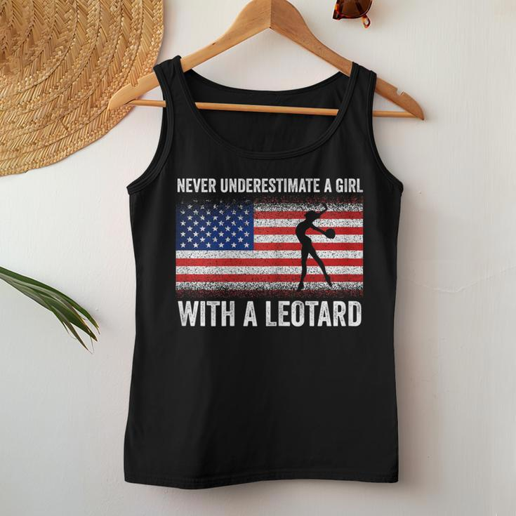 Never Underestimate A Girl With A Leotard Gymnast Women Tank Top Unique Gifts