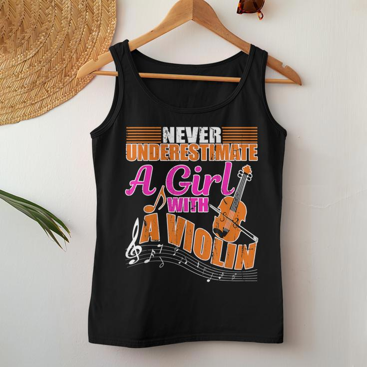 Never Underestimate A Girl With Violin Music Orchestra Women Tank Top Funny Gifts