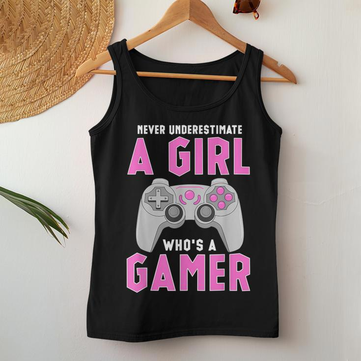 Never Underestimate A Girl Who's A Gamer Women Tank Top Funny Gifts