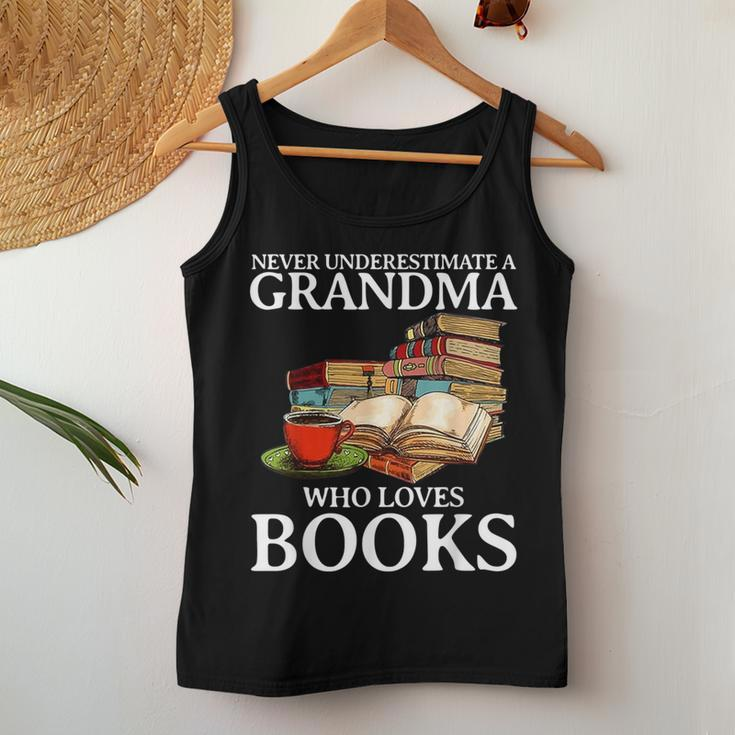 Never Underestimate A Grandma Who Loves Books Women Tank Top Unique Gifts