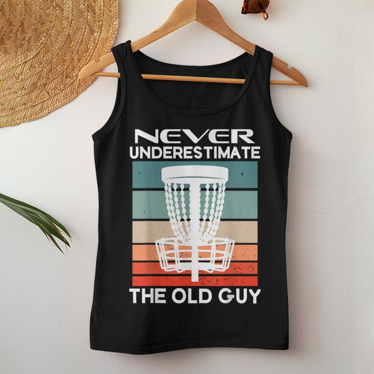 Never Underestimate The Old Guy -Frisbee Lover Women Tank Top Unique Gifts