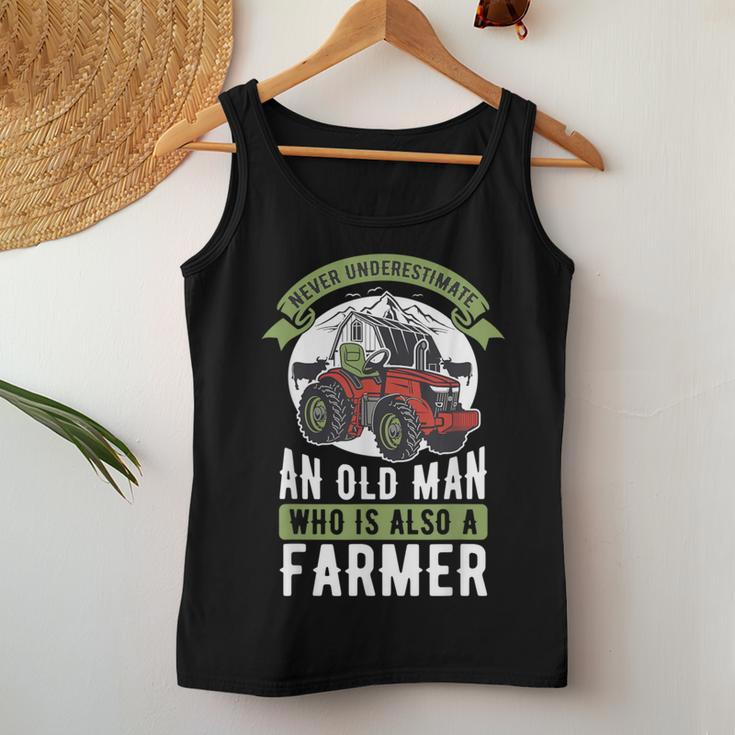 Never Underestimate An Old Man Retired Farmer Women Tank Top Unique Gifts