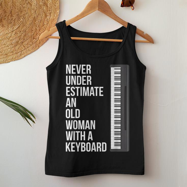Never Underestimate An Old Woman With A Keyboard Mom Women Tank Top Funny Gifts