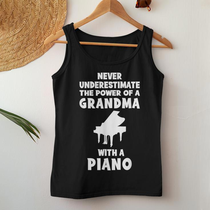 Never Underestimate The Power Of A Grandma With A Piano Women Tank Top Unique Gifts