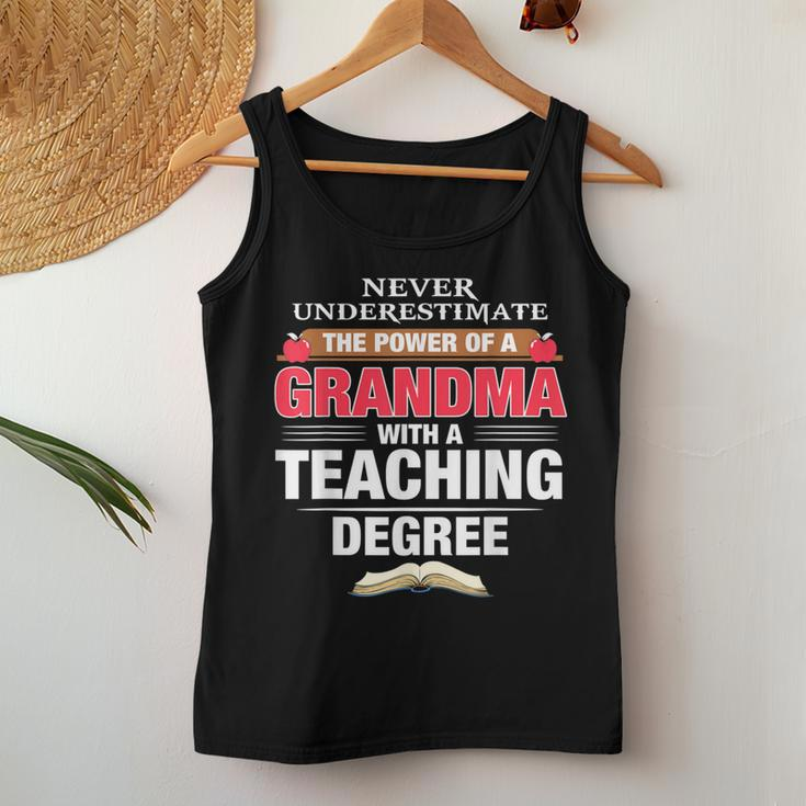 Never Underestimate The Power Of A Grandma With A Teaching Women Tank Top Funny Gifts