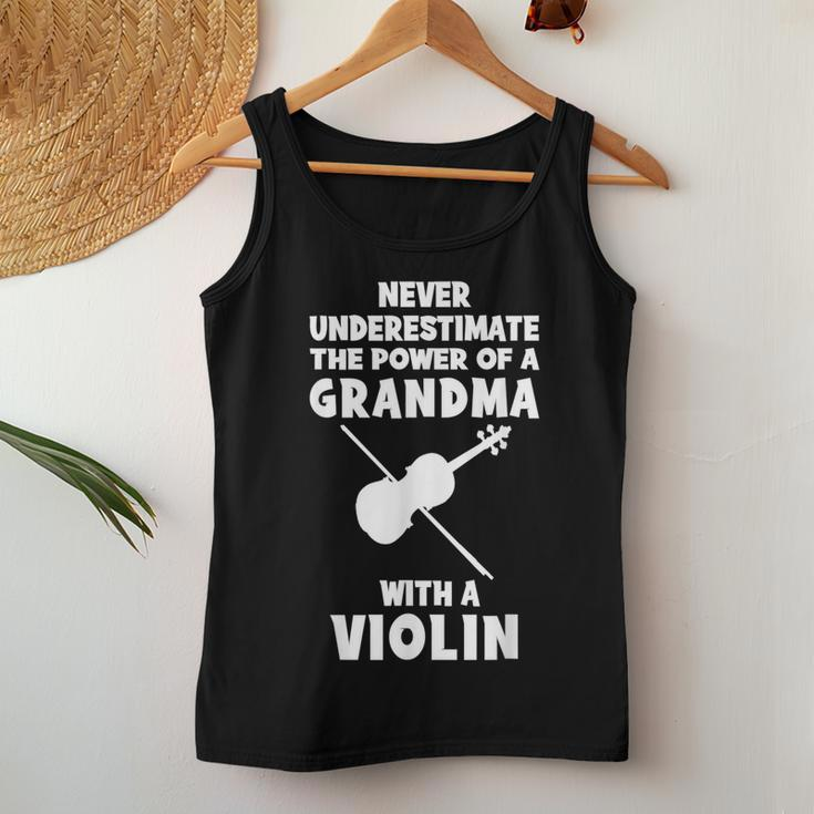 Never Underestimate The Power Of A Grandma With A Violin Women Tank Top Unique Gifts