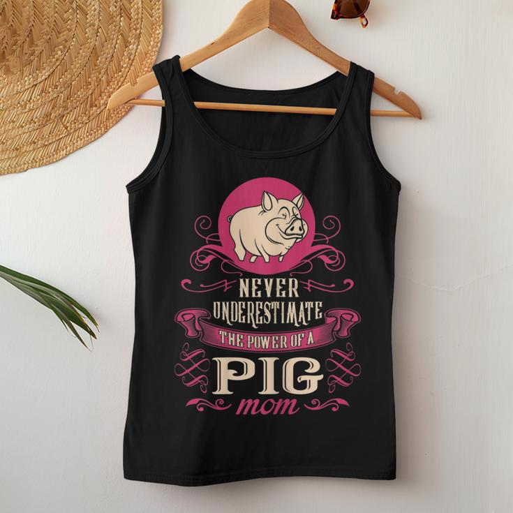 Never Underestimate Power Of Pig Mom Women Tank Top Funny Gifts