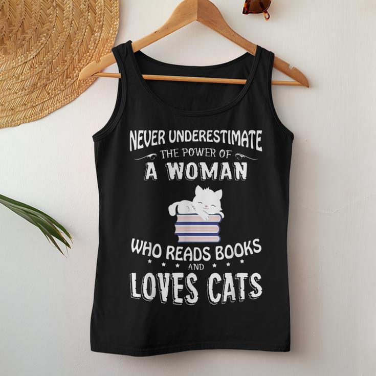 Never Underestimate The Power Of A Woman With A Book Reading Women Tank Top Unique Gifts