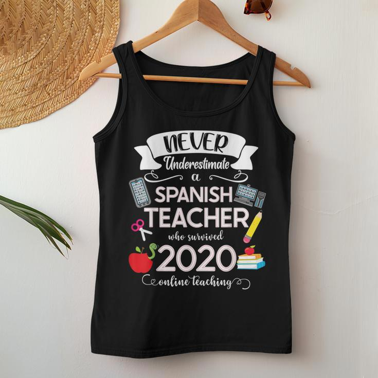 Never Underestimate A Spanish Teacher Who Survived 2020 Women Tank Top Unique Gifts