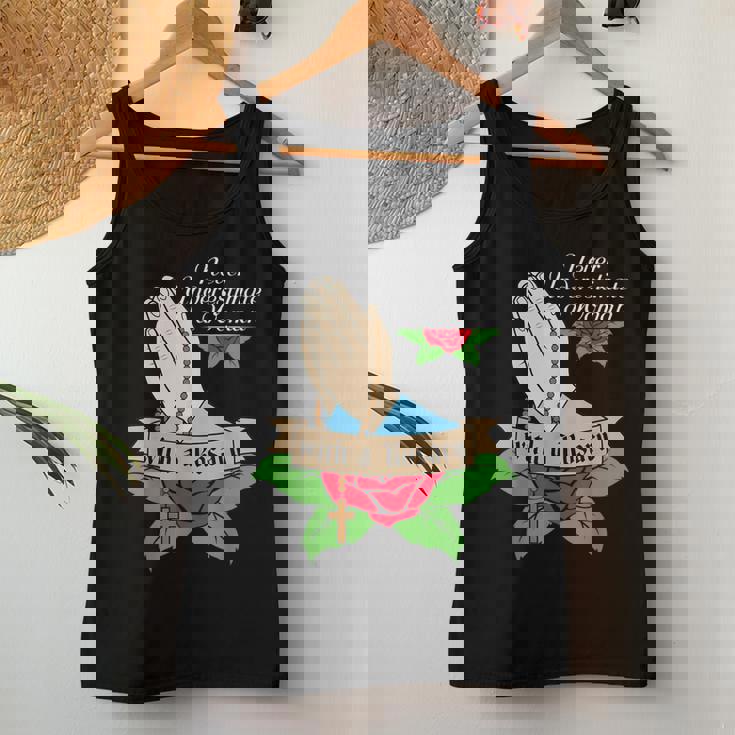 Never Underestimate A Woman With A Rosary Catholic Girl Women Tank Top Unique Gifts