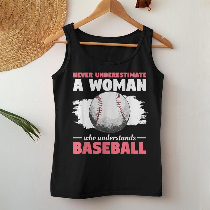 Never Underestimate A Woman Who Understands Baseball Women Tank Top Unique Gifts