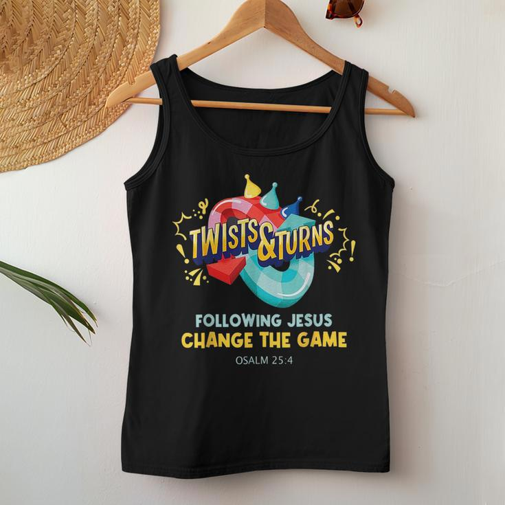 Vbs 2023 Twists And Turns Crew Follow Jesus Change The Games Women Tank Top Weekend Graphic Unique Gifts
