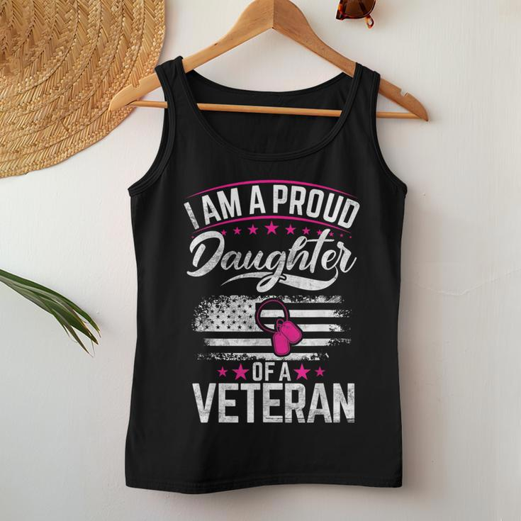 Veterans Day I Am A Proud Daughter Of A Veteran Patriotic Women Tank Top Unique Gifts