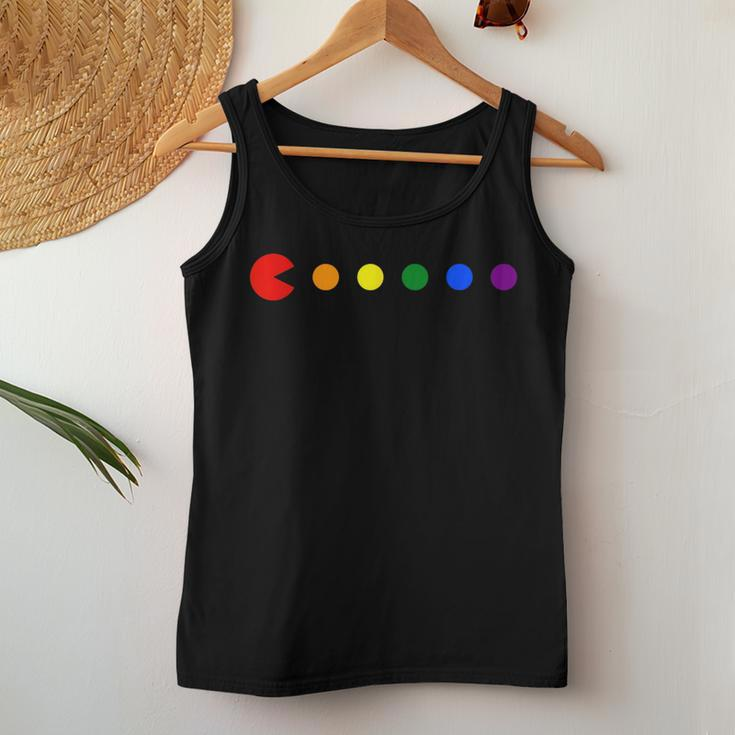 Videogame Rainbow Polka Dot Gay Pride Month Lgbtq Ally Women Tank Top Unique Gifts