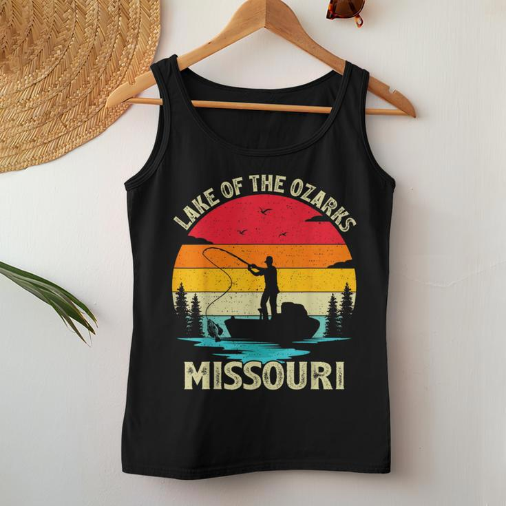 Vintage Retro Summer Fishing Missouri Lake Of The Ozarks Women Tank Top Funny Gifts