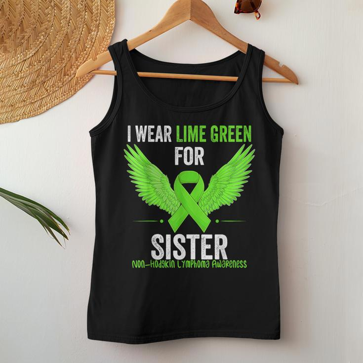 I Wear Lime Green For My Sister Non Hodgkins Lymphoma Ribbon Women Tank Top Unique Gifts