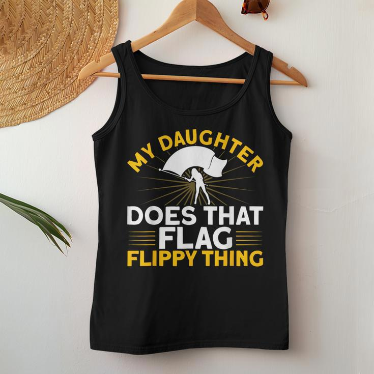 Winter Color Guard Mom Dad My Daughter Does That Flag Women Tank Top Funny Gifts