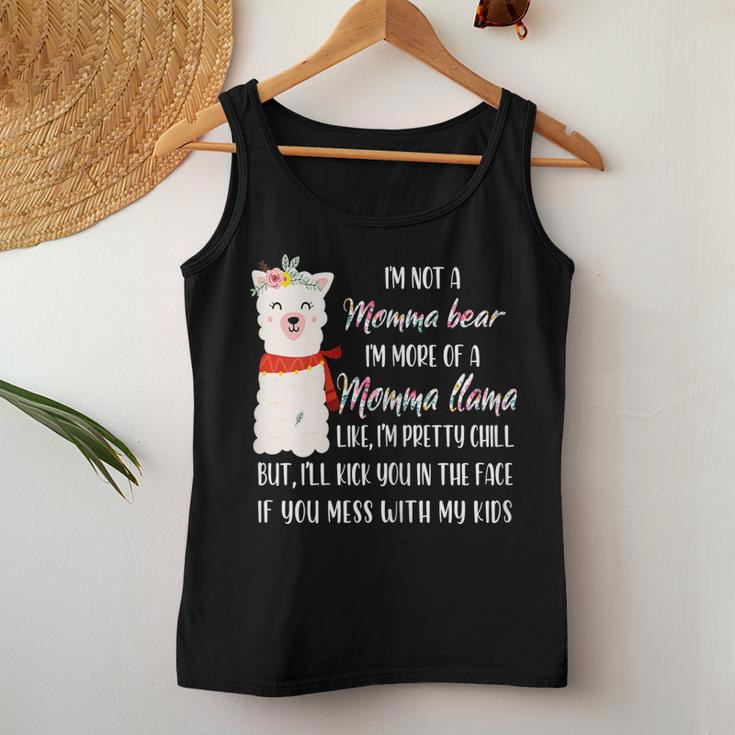 Womens Im Not A Momma Bear Im More Of A Momma Llama Floral Women Tank Top Basic Casual Daily Weekend Graphic Personalized Gifts