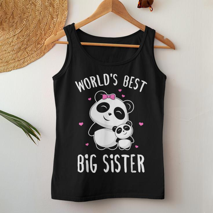 World's Best Big Sister Cute Pandas Panda Siblings Women Tank Top Unique Gifts