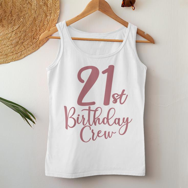 21St Birthday Crew 21 Years Old Women Matching Group Party Women Tank Top Basic Casual Daily Weekend Graphic Funny Gifts