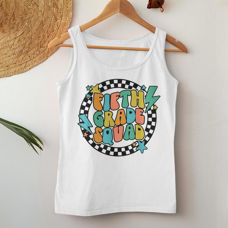 Back To School Groovy Teacher Fifth 5Th Grade Crew Squad Women Tank Top Unique Gifts