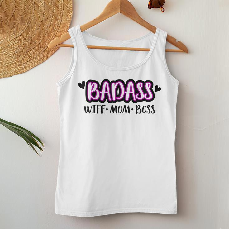Badass Wife Mom Boss Moms Life Cute Working Women Tank Top Unique Gifts