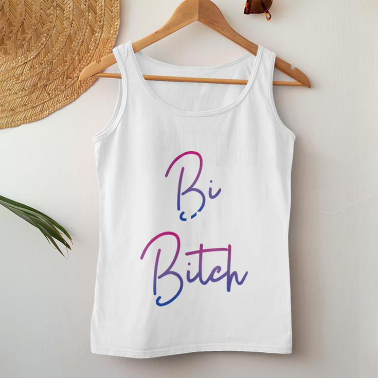 Bisexual Pride Flag Colors I Put The Bi In Bitch Quote Women Tank Top Unique Gifts