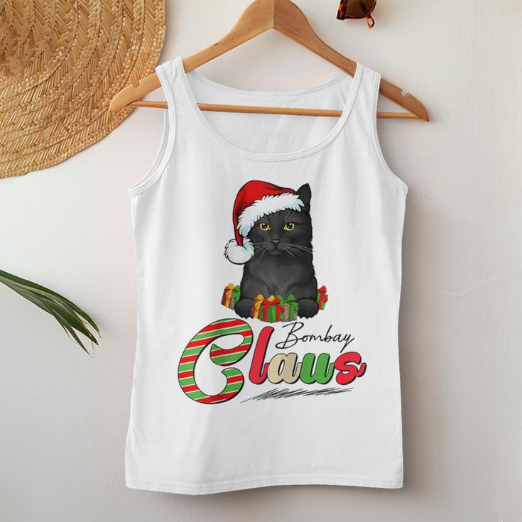 Bombay Claus Cat Lovers Santa Hat Ugly Christmas Sweater Women Tank Top Unique Gifts