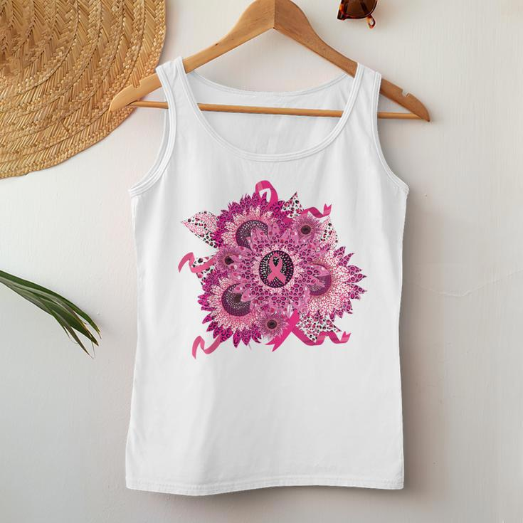 Breast Cancer Awareness Ribbon Sunflower Breast Cancer Women Tank Top Unique Gifts