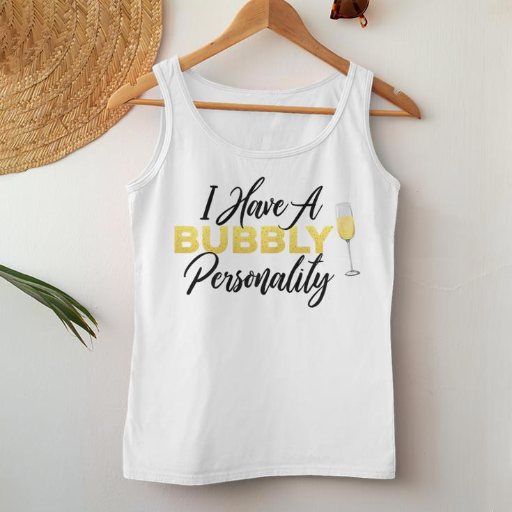 Bubbly Personality ChampagneWine Lover Quote Women Tank Top Unique Gifts