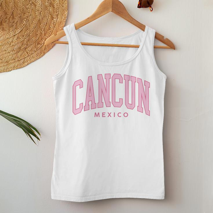Cancun Mexico Cruise Retro Pink Preppy Throwback Women Tank Top Personalized Gifts