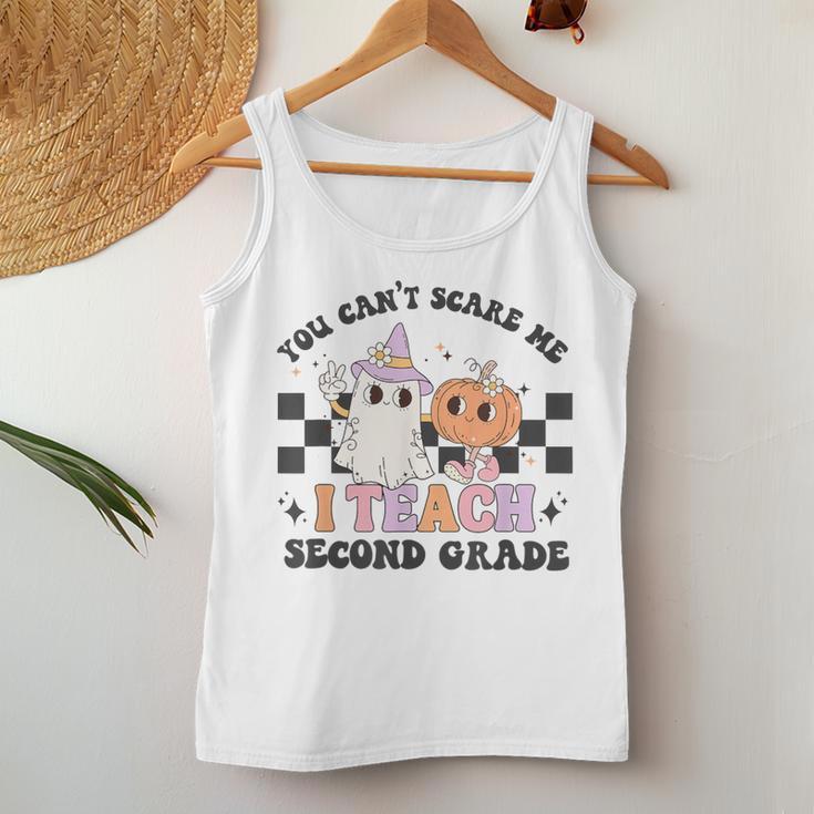 You Can't Scare Me I Teach Second Grade Teacher Halloween Women Tank Top Unique Gifts