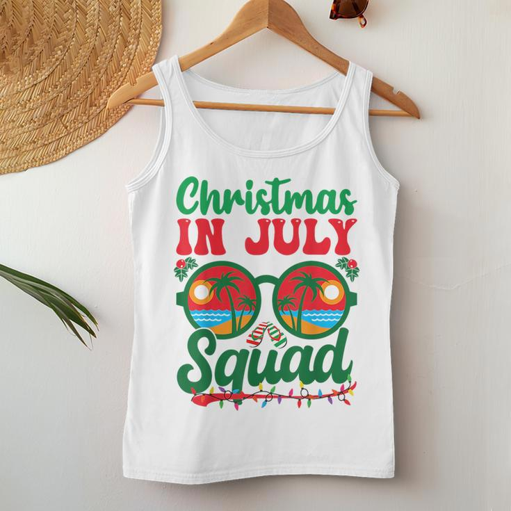 Christmas In July Squad Retro Sunglass Palm Tree Summer Xmas Women Tank Top Weekend Graphic Unique Gifts