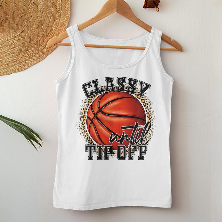 Classy Until Tip Off Basketball Mom Leopard Women Kids For Mom Women Tank Top Unique Gifts