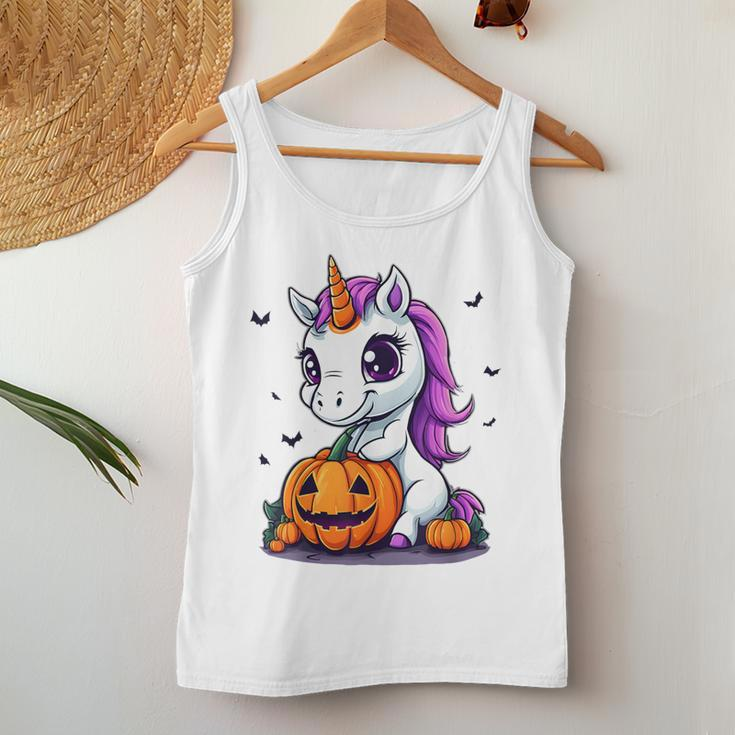 Cute Halloween Girls Witchy Unicorn Halloween Women Tank Top Funny Gifts