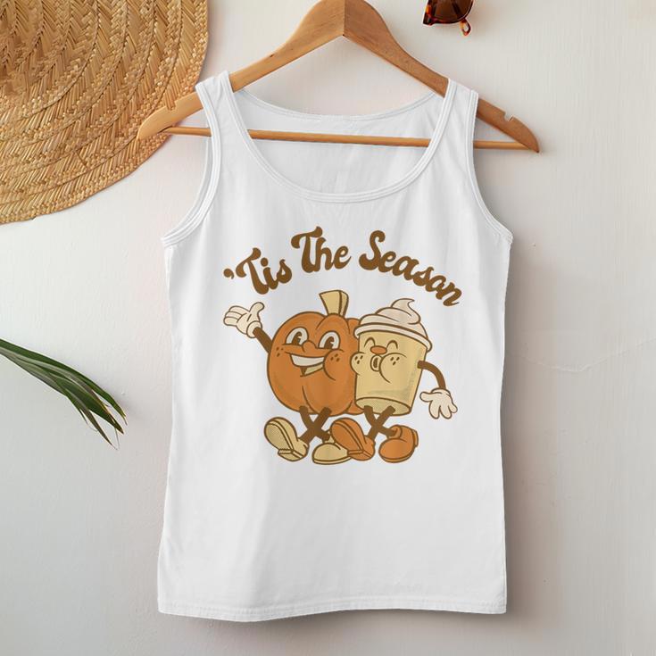 Fall Autumn Tis The Season Pumpkin Spice Coffee Latte Women Tank Top Unique Gifts