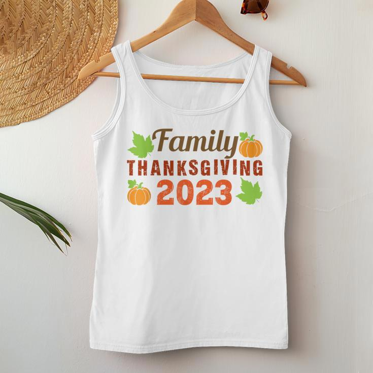 Family Thanksgiving 2023 Matching Fall Turkey Autumn Pumpkin Women Tank Top Unique Gifts