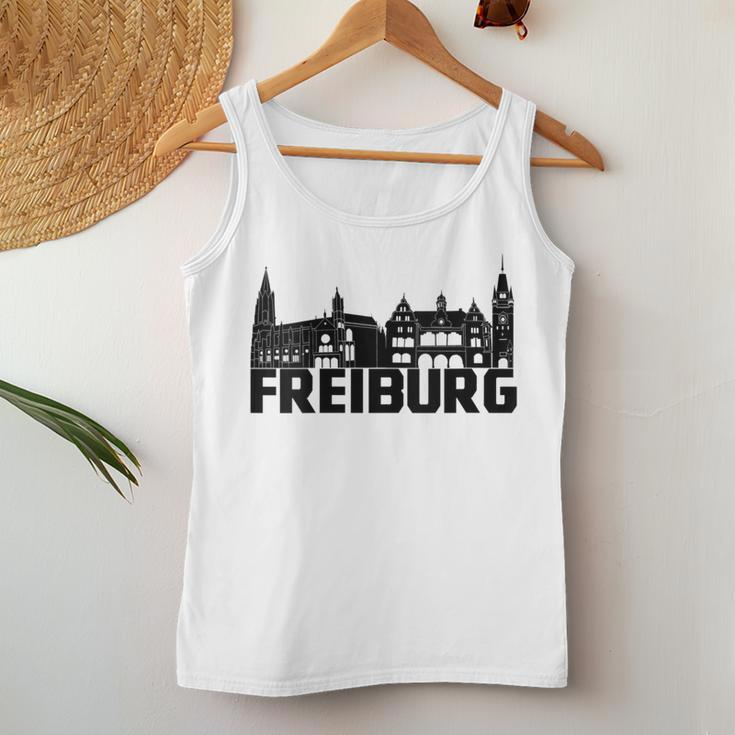 Freiburg Breisgau Silhouette Skyline Münster Landmark D Women Tank Top Unique Gifts
