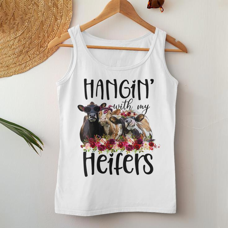 Floral Heifer Hanging With My Heifer Cow Castle Farmer Women Tank Top Funny Gifts