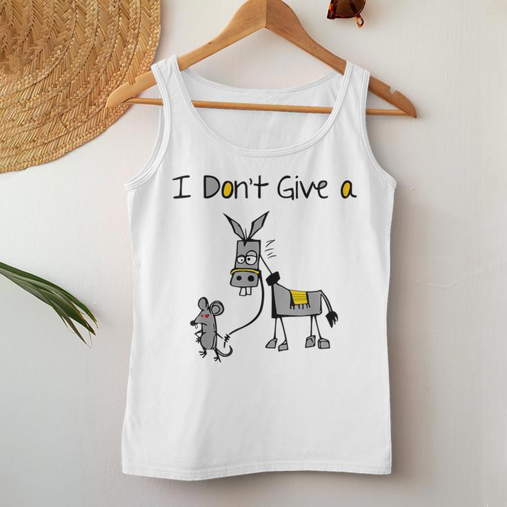 Mouse Walking A Donkey I Don't Give Rats Ass Mouse Women Tank Top Unique Gifts