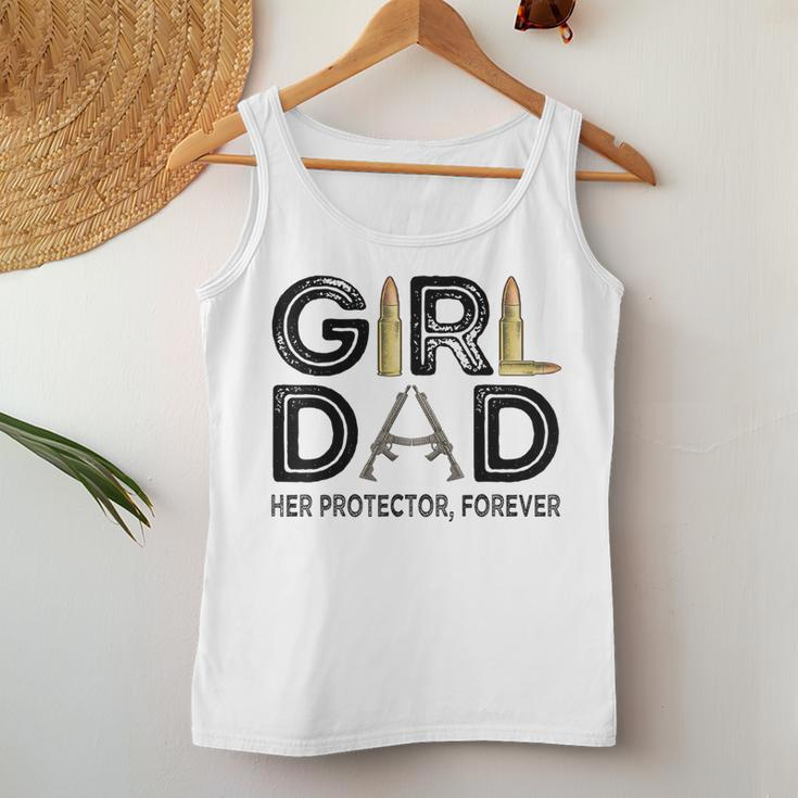 Girl Dad Her Protector Forever Father Of Girls Daughter Women Tank Top Unique Gifts