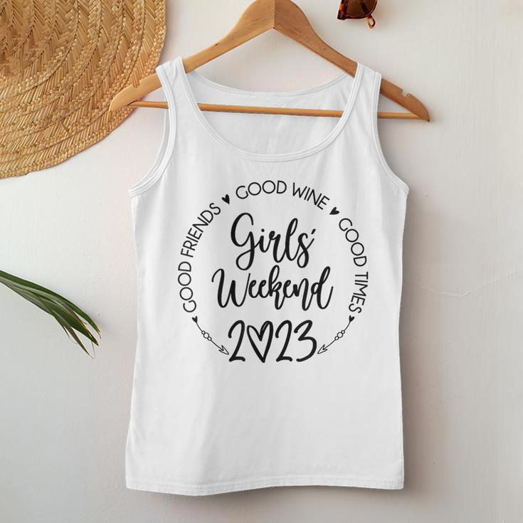 Girls Weekend 2023 Best Friends Trip Good Time Wine Vacation Women Tank Top Funny Gifts