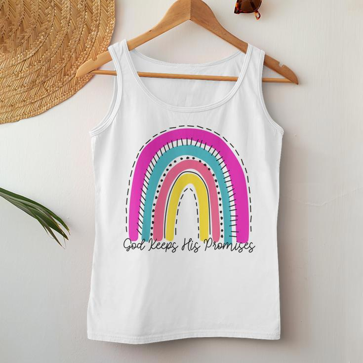 God Keeps His Promises Colorful Boho Rainbow Christian Women Tank Top Unique Gifts