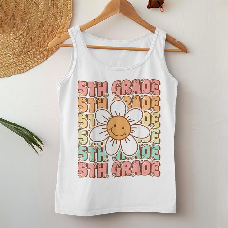 Groovy 5Th Grade Back To School First Day Of Fifth Grade Women Tank Top Unique Gifts