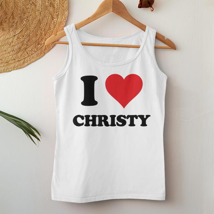 I Heart Christy First Name I Love Personalized Stuff Women Tank Top Weekend Graphic Funny Gifts