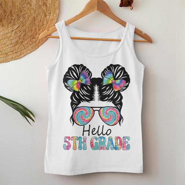 Hello 5Th Grade Girl With Hair Styled Back To School Women Tank Top Funny Gifts