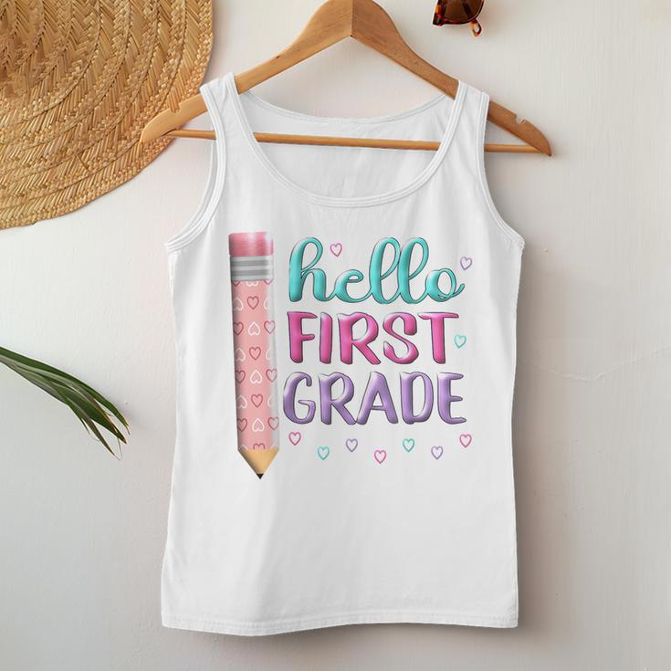 Hello First Grade First Day Of 1St Grade Here I Come Girl Women Tank Top Weekend Graphic Personalized Gifts