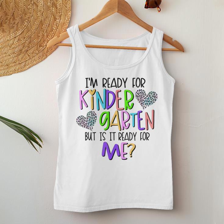 Im Ready For Kindergarten Cute Back To School Girls Hearts Women Tank Top Weekend Graphic Personalized Gifts