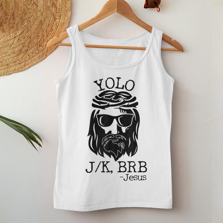 Jesus Easter Yolo Jk Brb Texting Texting Women Tank Top Unique Gifts