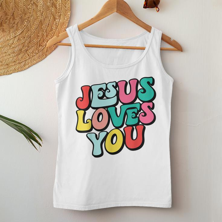Jesus Loves You Retro Vintage Style Graphic Womens Women Tank Top Unique Gifts